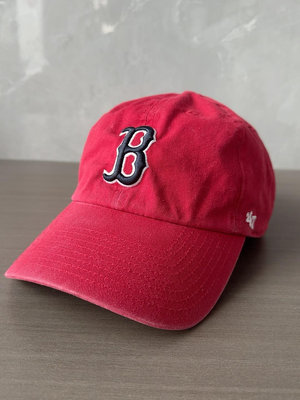 47brand紅襪隊棒球帽可調節 純棉水洗彎檐鴨舌帽 vintage 古著 成色如圖125