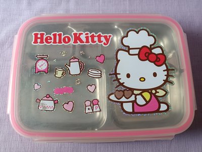 【愛妡挖寶站】HELLO KITTY 不鏽鋼隔熱5格餐盤盒/便當盒