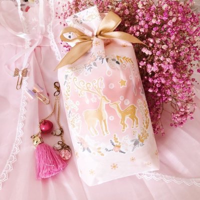 粉色聖誕節束口袋23.5*15*底宽3.5cm糖果袋一個5元喜糖袋 餅幹袋 巧克力包裝袋,飾品袋禮品袋~幸福小品包裝舖
