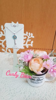 藍色花朵鑰匙項鍊 - Curly Bear 韓國服飾&雜貨