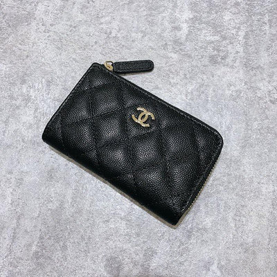 全新正品 Chanel 鑰匙包 菱格紋 荔枝皮 金釦