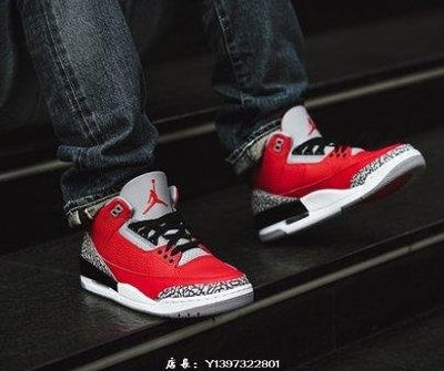 Nike Air Jordan 3 AJ3 黑白 紅水泥 爆裂紋 公牛 短筒 籃球鞋 CK5692-600 男鞋