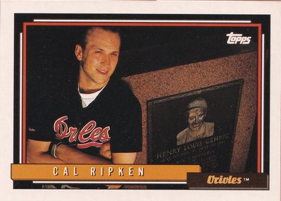 1992 Topps Cal Ripken Jr. #40 Baltimore Orioles