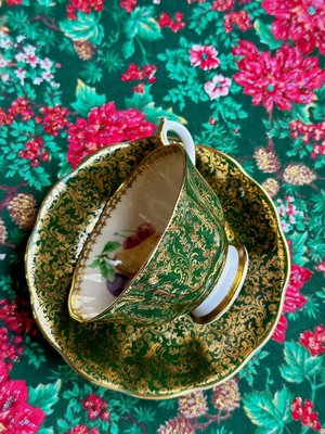 【二手】英國中古骨瓷royal Albert闊口杯 咖啡杯碟 重金果 回流 收藏 中古瓷器 【天地通】-2190