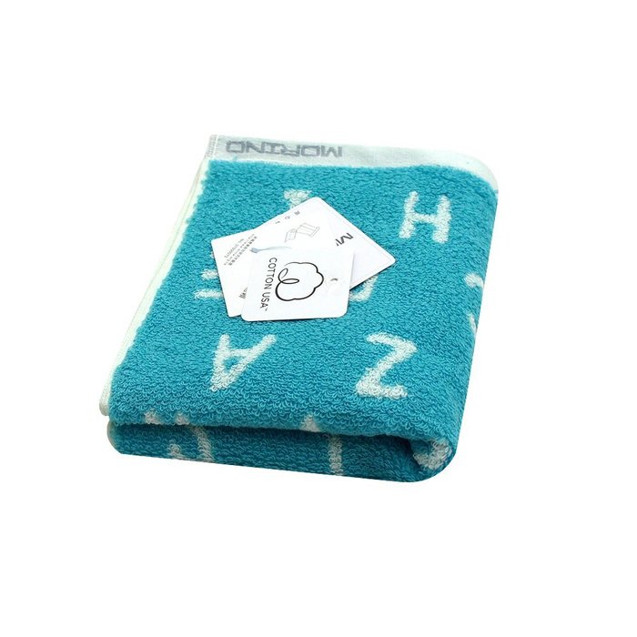 【MORINO摩力諾】 美國棉趣味字母緹花方巾/手帕(超值4條組)