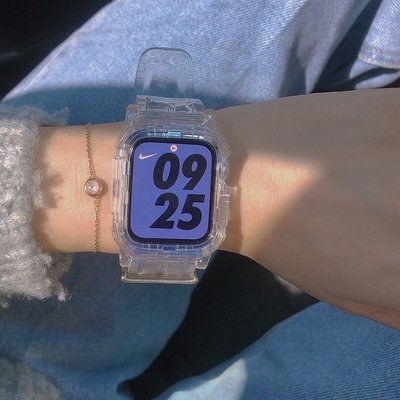 Apple Watch 的最新運動透明錶帶 38mm 40mm 42mm 44mm 錶帶, 適用於 Iwatch 系列