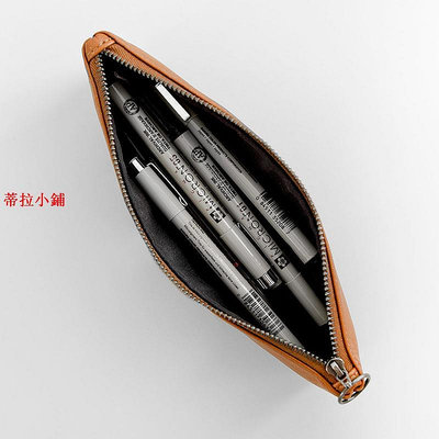 筆袋吉卡尼品質生活真皮筆袋通勤文具收納袋鋼筆鉛筆皮袋大容量化妝包