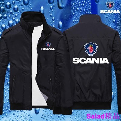 包子の屋新款Scania標誌男士立領夾克防風夾克連帽夾克高品質風衣拉鍊夾克機車外套