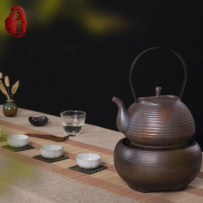 新品 古道坊日式柴燒壺大容量養生陶壺電陶爐專用煮茶燒水壺陶瓷茶壺促銷 可開發票