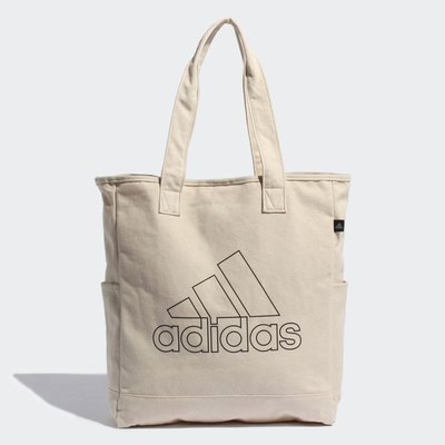 南◇2021 4月 Adidas ESSENTIALS 手提包 GN8872 米白色 購物袋 肩背 手提 中性款