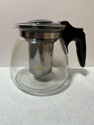 耐熱玻璃茶壺 茶具 高硼矽 泡茶壺 透明 不銹鋼 內膽 耐高溫 茶壺 密封 溫壺（二手台北現貨）