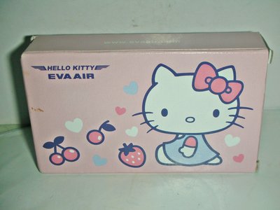 aaL皮1商旋.(企業寶寶公仔娃娃)全新EVA AIR長榮航空Hello Kitty凱蒂貓粉紅色水果撲克牌!