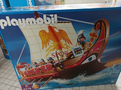 全新 公司貨 德國 Playmobil 4276 羅馬 船 戰艦 武士 戰士 摩比 老件 老摩 絕版 XXL 動物 歷史