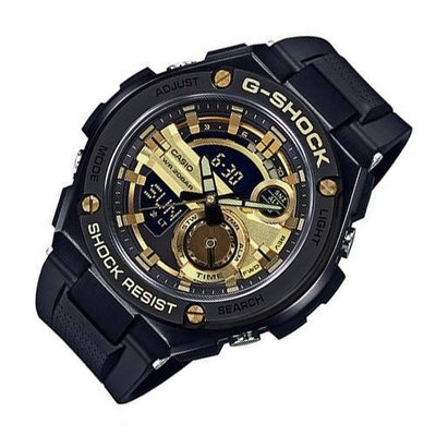G-SHOCK CASIO卡西歐 絕對悍將時尚腕錶 黑金 男錶 GST-210B-1A9