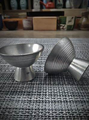 日本中古，本錫錫半老錫杯，因為軟微變形都正常，直徑4.5高度