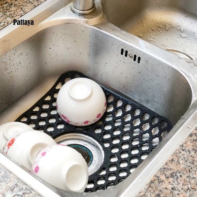 Sink Drain Mat 家用廚房水槽墊, 帶排水孔可重複使用-新款221015