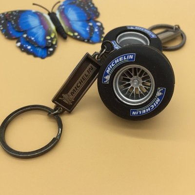 潮牌仿真汽車輪胎鑰匙扣米其林輪胎鏈鑰匙渦輪鑰匙圈鑰匙扣鑰匙環