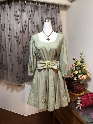 ONLY九五成新時尚典雅款粉綠側拉鍊附腰帶洋裝(#M)～直購價690元(VK、MOMA、iROO、Miss O、鴿子可)