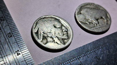 美國 公牛 印地安人 少見 銘馨易拍重生網 113MA041 早期 5美分 老錢幣/硬幣（2枚ㄧ標） 保存如圖