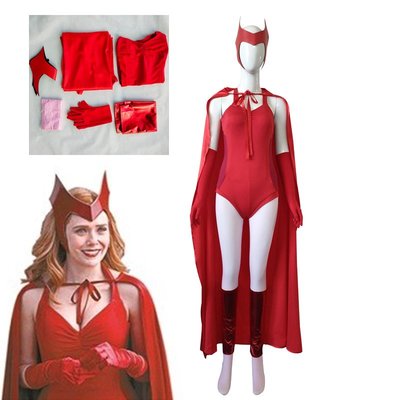 旺達幻視cos服猩紅女巫cosplay表演服緋紅女巫 萬圣節服裝