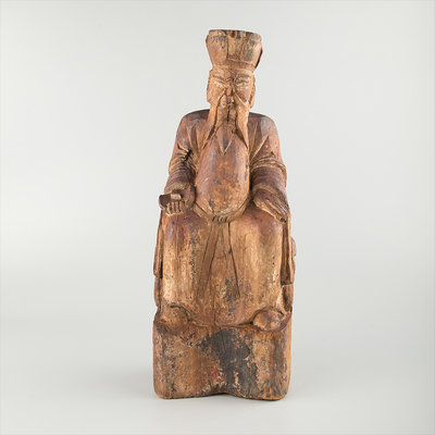 YUCD清代老木雕--疑似是平埔族--土地公--原色大件--老神像--佛像201030-2