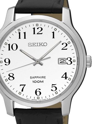 【金台鐘錶】SEIKO精工  藍寶石水晶鏡面 防水100M 數字面皮帶男錶  SGEH69P1