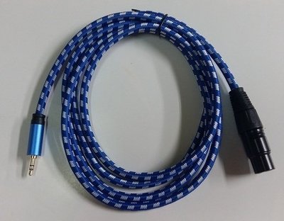 高品質麥克風線材均適用48V幻象電源(動圈、電容麥)話筒專業用平衡線材3.5轉卡農母線藍白網線長度2米