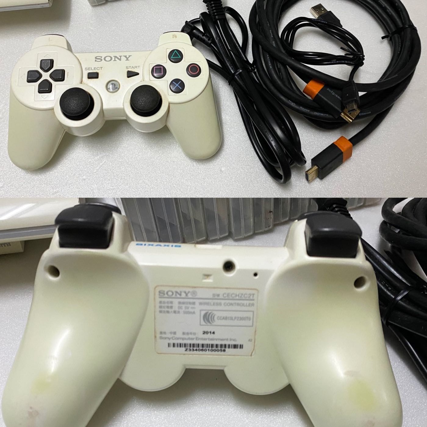 Sony PlayStation 3 PS3 250GB 白色主機（CECH-4007B)、原廠無線手把*1、遊戲*12