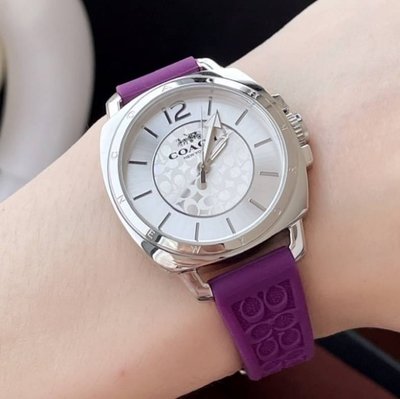 COACH 時尚女款矽膠錶帶腕錶(台現)