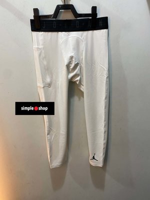 【Simple Shop】NIKE JORDAN 3/4 束褲 籃球 七分束褲 訓練 緊身褲 白色 DX3140-100