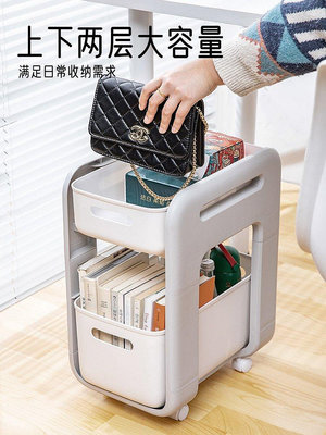 【現貨精選】辦公室包包收納神器桌下置物架工位儲物筐雙層家用移動書包小推車