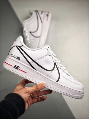 Nike Air Force 1 Low ’黑白 大勾 皮革 涂鴉 百搭 低幫 滑板鞋 CD4366-100 情侶鞋