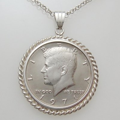 【timekeeper】  1971年美國總統甘迺迪Half Dollar硬幣項鍊(免運)