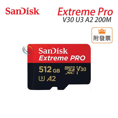 「阿秒市集」Sandisk Extreme Pro MicroSDHC TF 512G U3 A2 200M 記憶卡