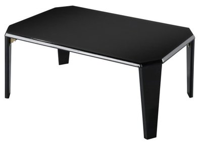 [家事達] 台灣SA -0178-BK 鏡面烤漆折疊和室桌--魔幻黑 特價