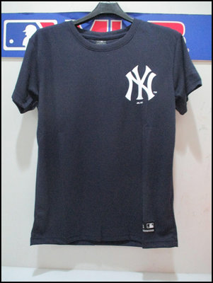MLB majestic 美國大聯盟 洋基隊 印花平紋吸濕排汗衫 深藍 6930275-580