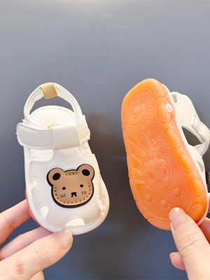 春夏寶寶學步鞋透氣嬰兒鞋子防滑軟底幼童鞋1-2歲男女卡通叫叫鞋.
