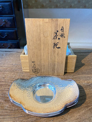 （二手）—日本茶道具 手打純銀茶杯托 一司造 擺件 老物件 古玩【中華拍賣行】2101