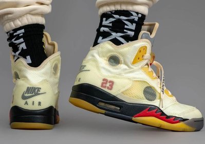 S.G OFF-WHITE x AIR JORDAN 5 Sail 白帆白蟬翼聯名限量DH8565-100 男