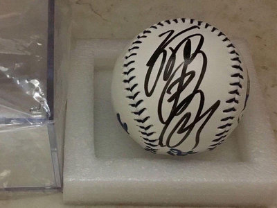 富邦悍將 道奇 LAMIGO桃猿《陳金鋒》親筆簽名球 隊徽紀念棒球 送收藏框1個.2