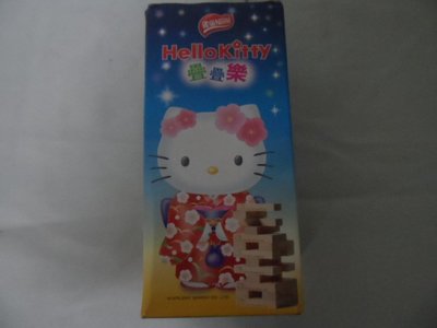 大熊舊書坊- 雀巢 三麗鷗 Hello Kitty 凱蒂貓 木製疊疊樂 36   外盒16.8*8cm-A34