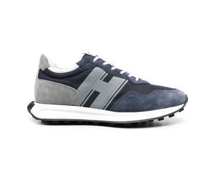 [全新真品代購] HOGAN 麂皮拼接 低筒 休閒鞋 / 運動鞋 (H601) 深藍色