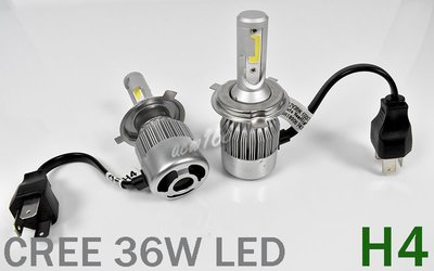CREE LED 12V 36W H4 6000K 高亮進口大燈 霧燈 7200LM 汽車機車防水 2顆/組