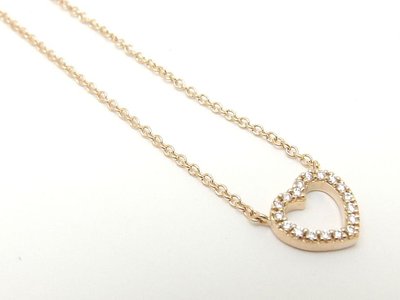 [超優惠 0利率] Tiffany Hearts™ 鍊墜 經典心形 鑽石鎖骨鍊 18K玫瑰金