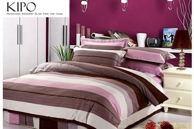 KIPO-精梳綿-簡約品味單人/雙人床包床組四件式NBG026166A