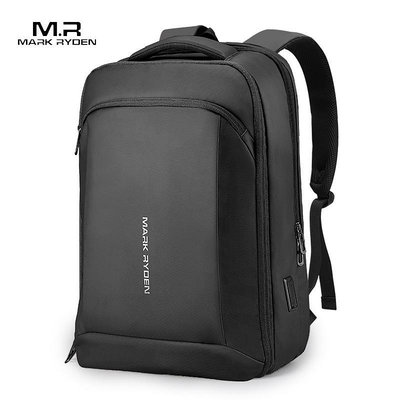 馬可萊登品牌男包升級版黑色大容量背包男士15.6寸商務電腦雙肩包男士背包