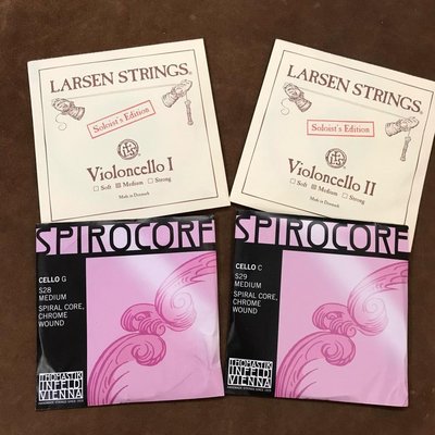 {鈺聲國際弦樂器}LARSEN Solo 中張(A+D) Spirocore Medium S28G+S29C 大提琴弦