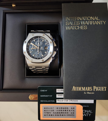 Audemars Piguet愛彼錶 AP錶 26237ST.OO.1000ST.01.A2021年有保單開價$105萬 賣96萬