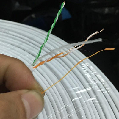 網路線國標訊聯4芯0.5純銅國標電話線4芯無氧銅白色100米可做網線
