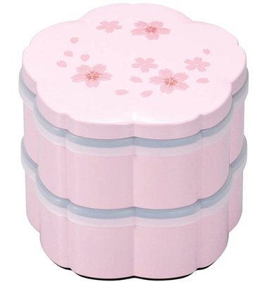 13700A 日本製 限量品 日式櫻花造型雙層便當盒 和風定食洋食餐盒二層野餐露營壽司盒餐廳居家節慶便當箱